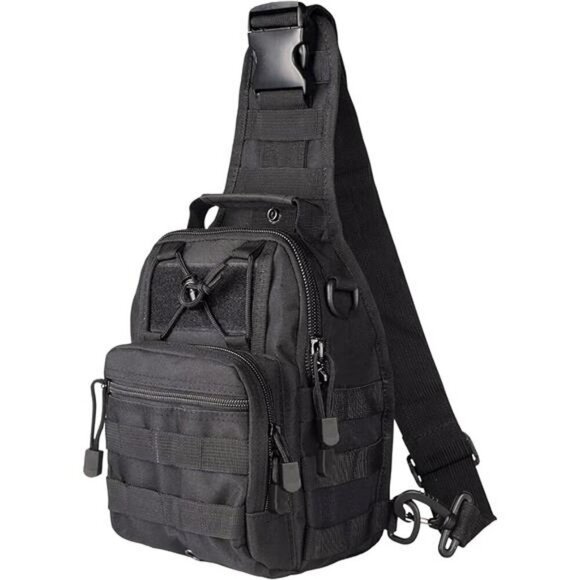 Mens tactical sling bag chest pack small shoulder backpack for travel hiking - Picture 1 of 7